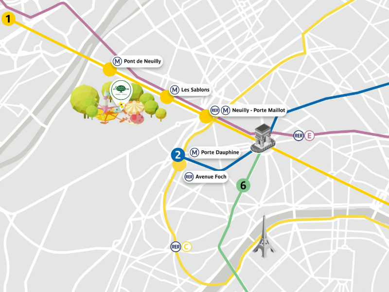 Accès métro / RER au Jardin d'acclimatation